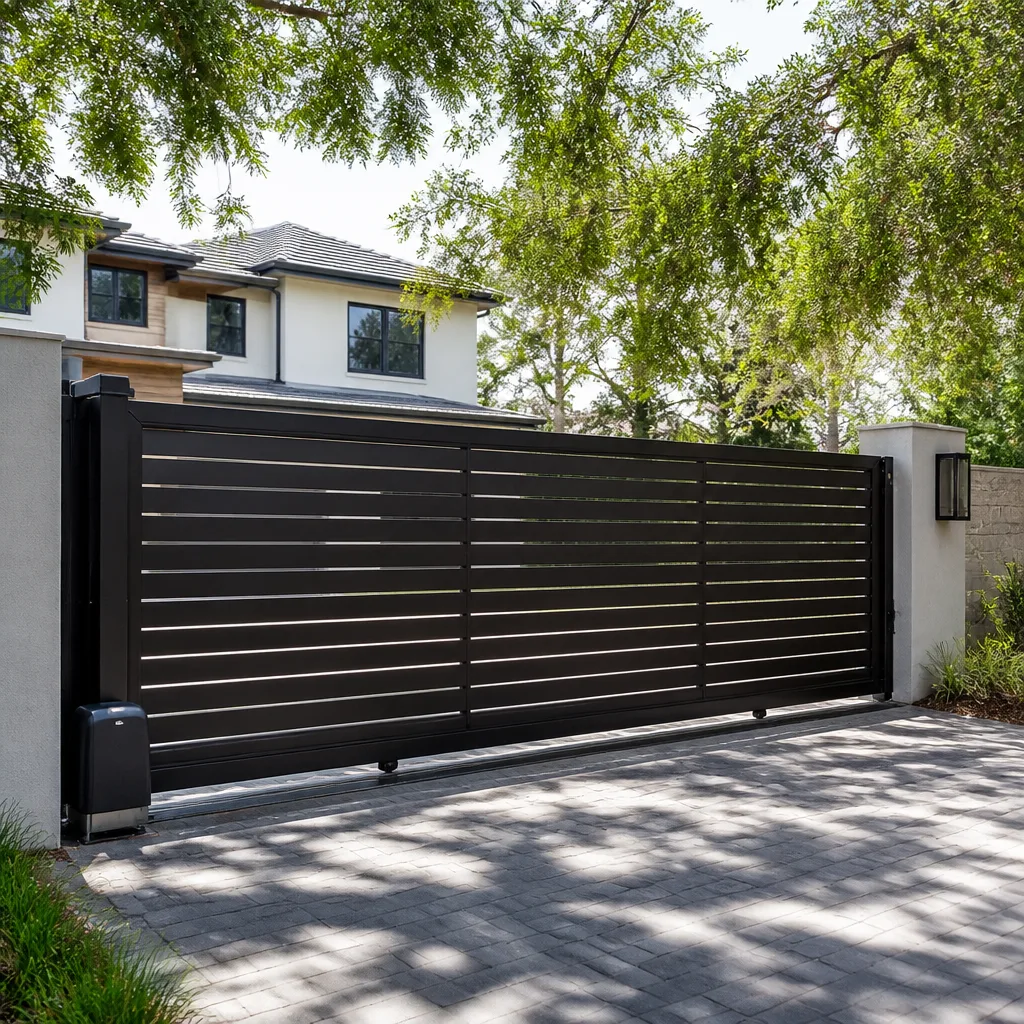 Sliding driveway gates